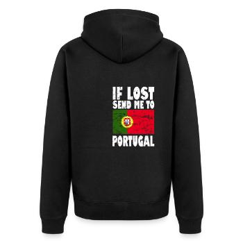 Drapeau du Portugal - Veste à capuche bio Premium Unisexe - noir - Dos - Nico (187cm)