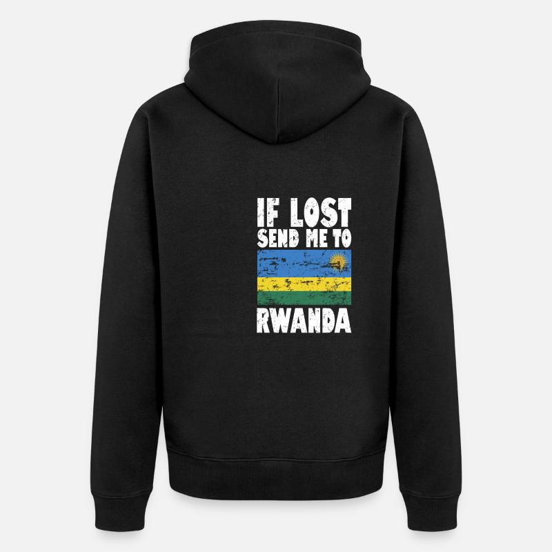 Drapeau du Rwanda - Veste à capuche bio Premium Unisexe - noir