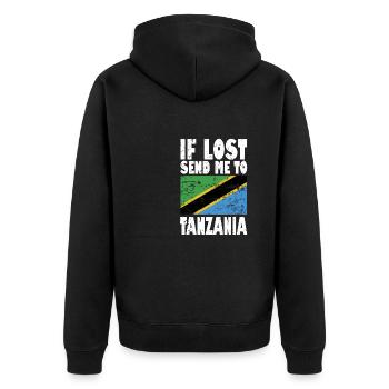 Drapeau de la Tanzanie - Veste à capuche bio Premium Unisexe - noir - Dos - Nico (187cm)