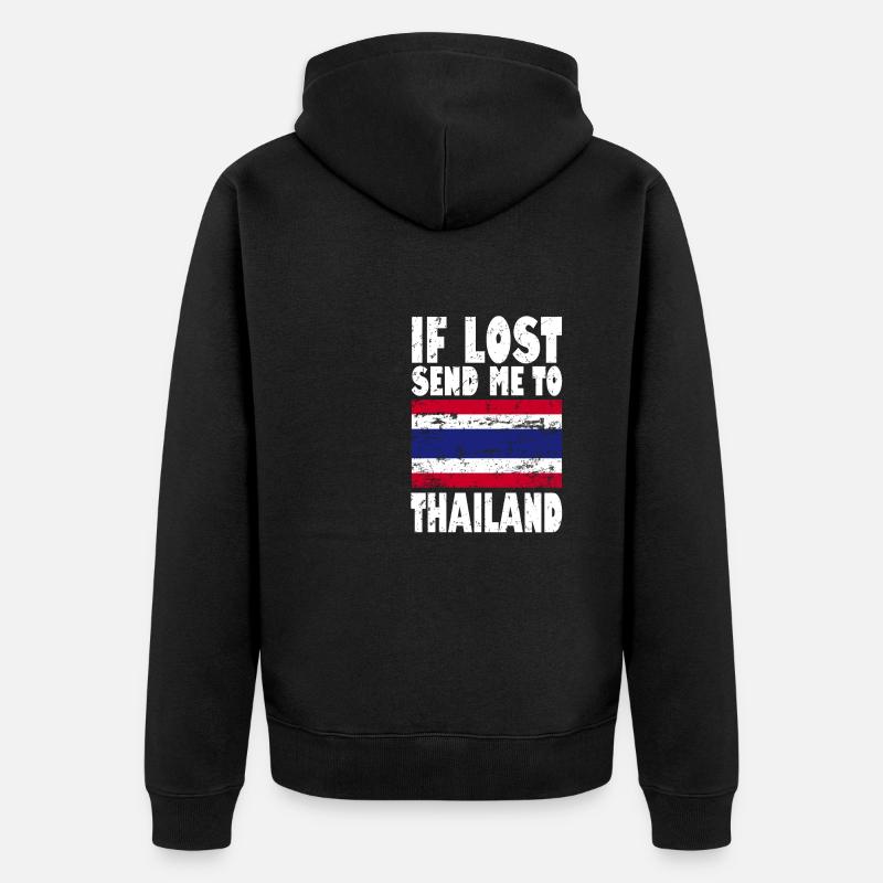 Drapeau de la Thaïlande - Veste à capuche bio Premium Unisexe - noir