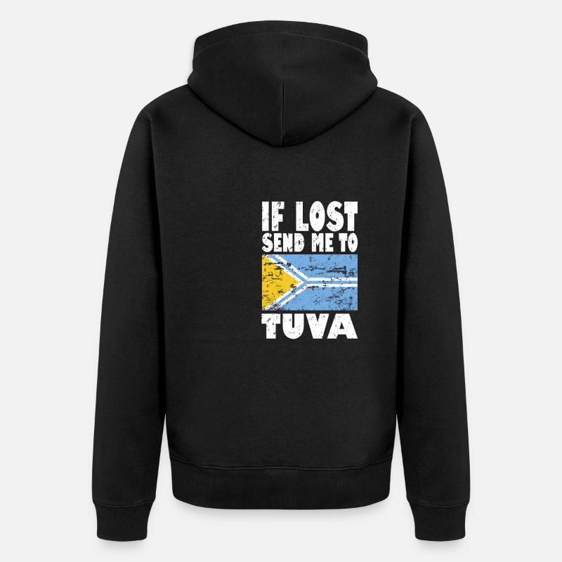 Tuva Flagge Spruch - Unisex Premium Bio Zip Hoodie - Schwarz