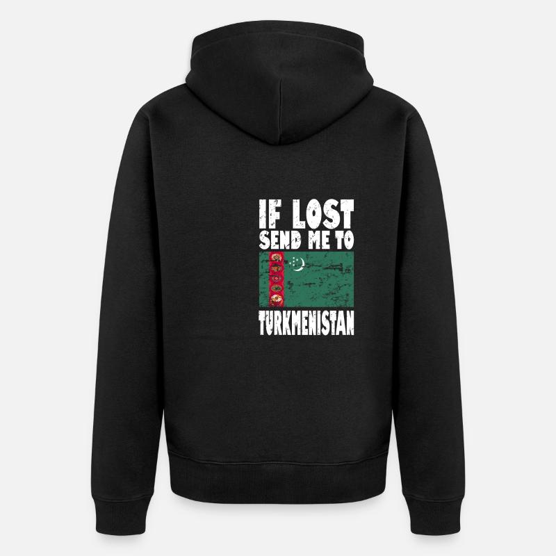 Drapeau du Turkménistan - Veste à capuche bio Premium Unisexe - noir