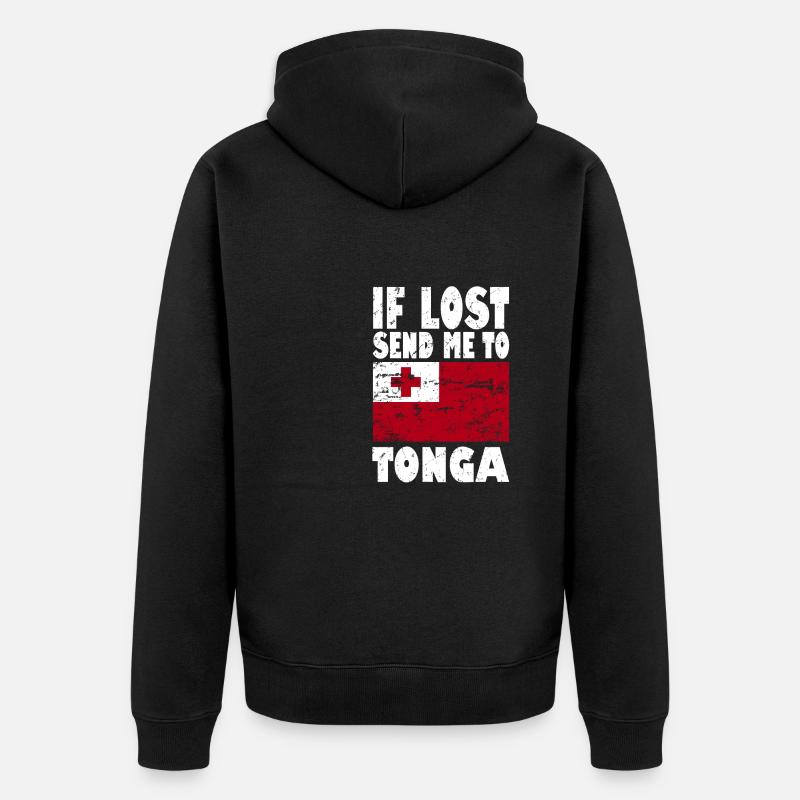 Drapeau des Tonga - Veste à capuche bio Premium Unisexe - noir
