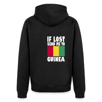 Drapeau de guinée Disant - Veste à capuche bio Premium Unisexe - noir - Dos - Nico (187cm)