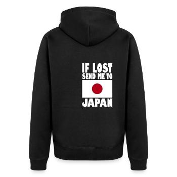 Drapeau du Japon - Veste à capuche bio Premium Unisexe - noir - Dos - Nico (187cm)