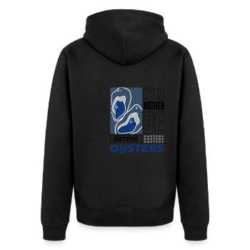 Manger Huîtres Fruits de mer Cuisine exotique Chef - Veste à capuche bio Premium Unisexe - noir - Dos - Nico (187cm)