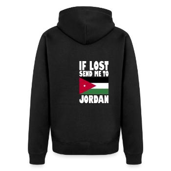 Drapeau de Jordanie - Veste à capuche bio Premium Unisexe - noir - Dos - Nico (187cm)