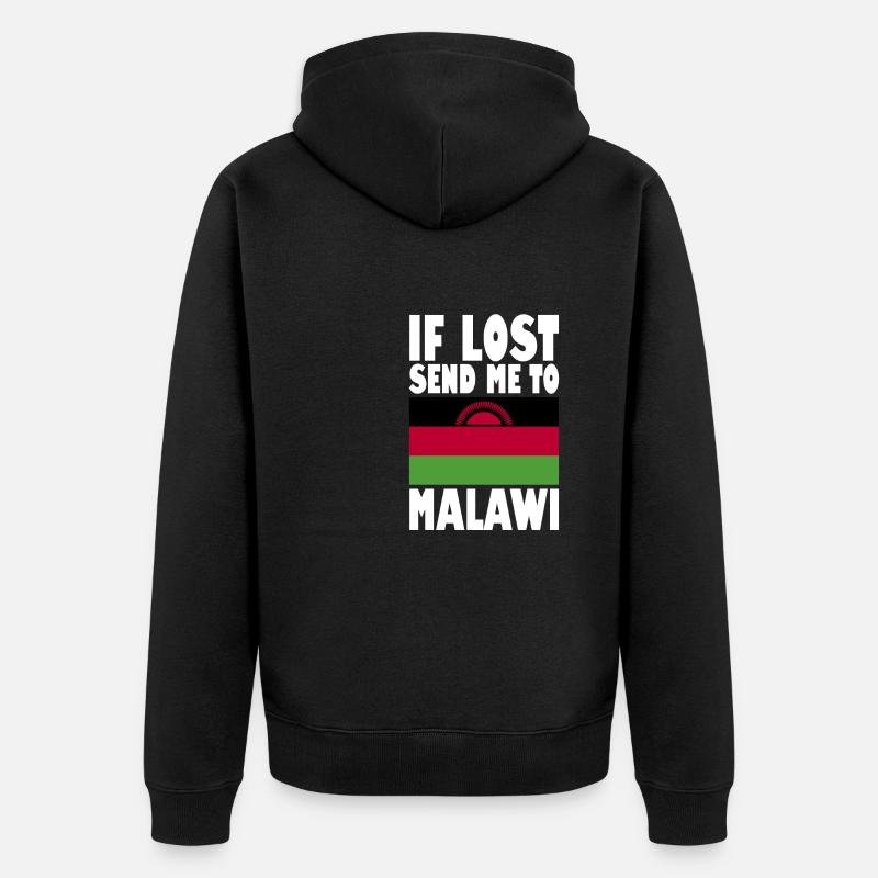 Drapeau du Malawi - Veste à capuche bio Premium Unisexe - noir
