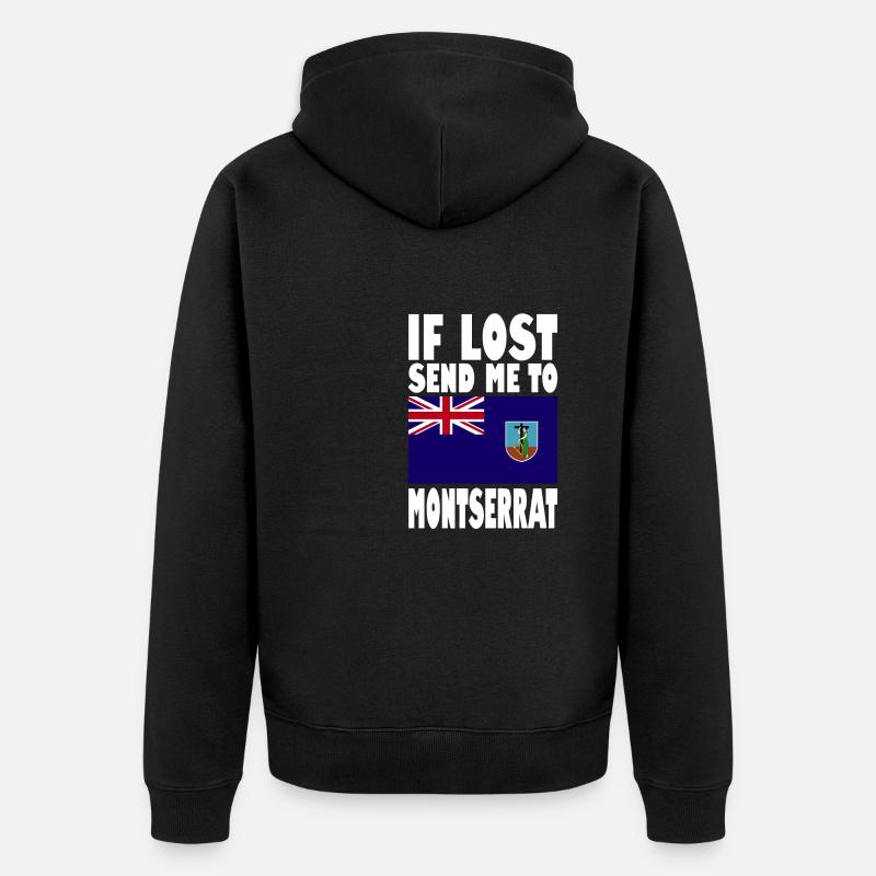 Dicton du drapeau de Montserrat - Veste à capuche bio Premium Unisexe - noir
