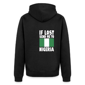 Drapeau du Nigeria - Veste à capuche bio Premium Unisexe - noir - Dos - Nico (187cm)