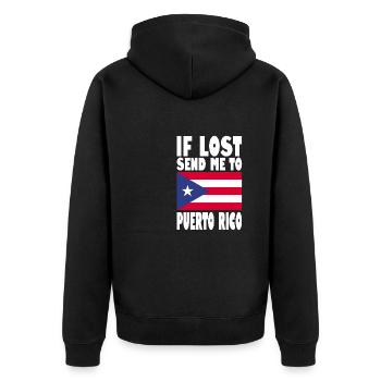 PUERTO RICO Drapeau Disant - Veste à capuche bio Premium Unisexe - noir - Dos - Nico (187cm)