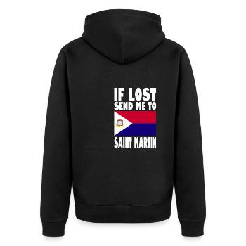 Drapeau Saint-Martin - Veste à capuche bio Premium Unisexe - noir - Dos - Nico (187cm)