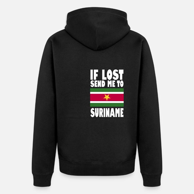 Dicton du drapeau du Suriname - Veste à capuche bio Premium Unisexe - noir