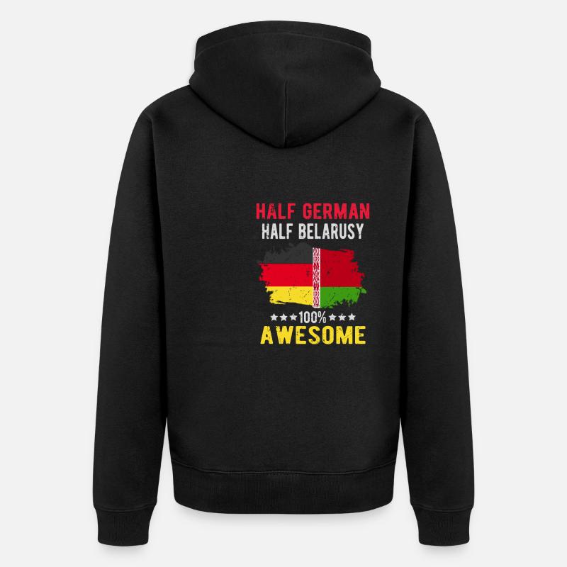 Halb Deutsch Halb Belarusse - Unisex Premium Bio Zip Hoodie - Schwarz