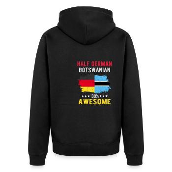 Moitié allemand moitié Batswana - Veste à capuche bio Premium Unisexe - noir - Dos - Nico (187cm)