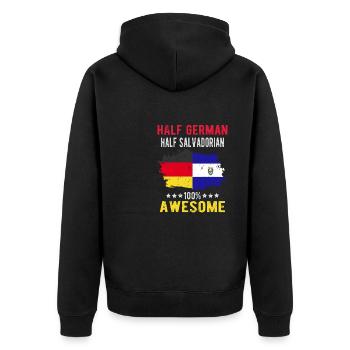 Moitié allemand moitié salvadorien - Veste à capuche bio Premium Unisexe - noir - Dos - Nico (187cm)
