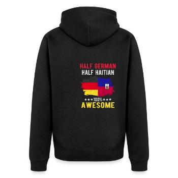 Moitié allemand moitié haïtien - Veste à capuche bio Premium Unisexe - noir - Dos - Nico (187cm)