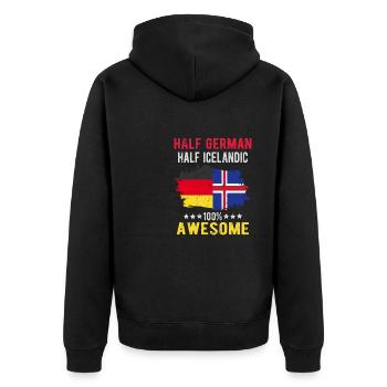 Moitié Allemand Moitié Islandais - Veste à capuche bio Premium Unisexe - noir - Dos - Nico (187cm)
