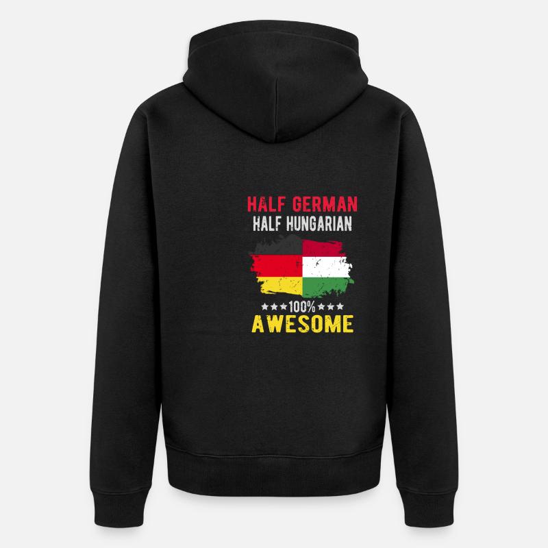 Half German Half Hungarian - Unisex Premium Organic Zip Hoodie - black