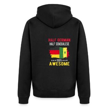Moitié allemand moitié sénégalais - Veste à capuche bio Premium Unisexe - noir - Dos - Nico (187cm)