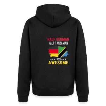 Moitié allemand moitié tanzanien - Veste à capuche bio Premium Unisexe - noir - Dos - Nico (187cm)