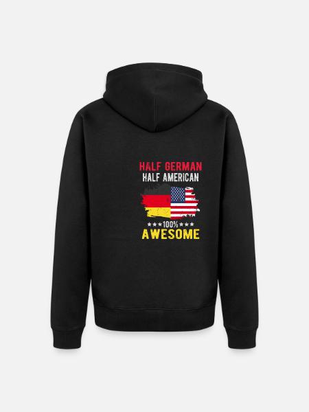 Half German half American - Unisex Premium Organic Zip Hoodie - black