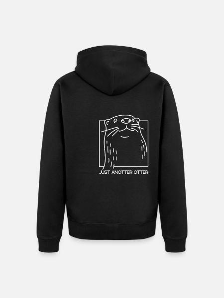 Anotter, Słodka Przyroda, Zwierzęta leśne - Ekologiczna rozpinana bluza z kapturem Premium unisex - czarny