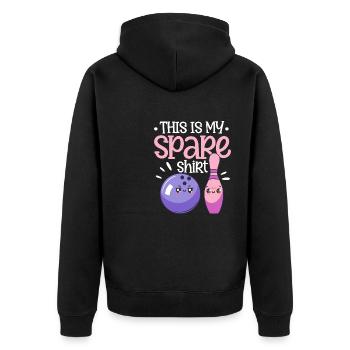 Bowling Game Lover Bowling Player - Funny This Is - Unisex Premium Bio Zip Hoodie - Schwarz - Hinten - Nico (187cm)