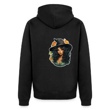 Halloween Witch I Cartoon Style I Witch - Unisex Premium Organic Zip Hoodie - black - Back - Nico (187cm)