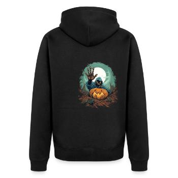 Halloween Emerging Hands Citrouille effrayante - Veste à capuche bio Premium Unisexe - noir - Dos - Nico (187cm)