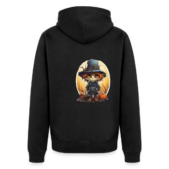 Scarecrow Halloween Cartoon Scary Scarecrow - Veste à capuche bio Premium Unisexe - noir - Dos - Nico (187cm)