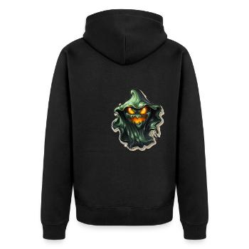 Ghost Lover Cartoon Style Halloween Ghost Spooky - Unisex Premium Bio Zip Hoodie - Schwarz - Hinten - Nico (187cm)