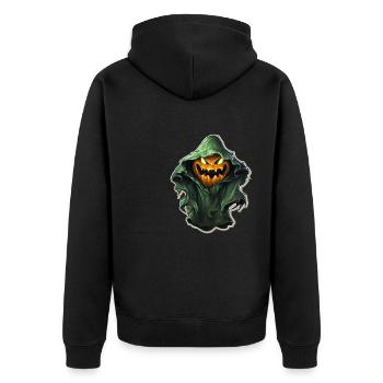 Ghost Lover Cartoon Style Halloween Ghost Spooky - Unisex Premium Bio Zip Hoodie - Schwarz - Hinten - Nico (187cm)