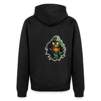 Ghost Lover Cartoon Style Halloween Ghost Spooky - Unisex Premium Bio Zip Hoodie - Schwarz - Hinten - Nico (187cm)