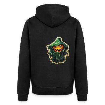 Ghost Lover Cartoon Style Halloween Ghost Spooky - Unisex Premium Bio Zip Hoodie - Schwarz - Hinten - Nico (187cm)
