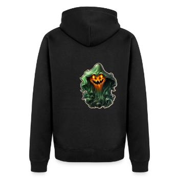 Ghost Lover Cartoon Style Halloween Ghost Spooky - Unisex Premium Bio Zip Hoodie - Schwarz - Hinten - Nico (187cm)