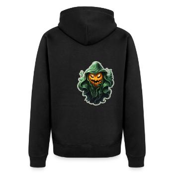 Ghost Lover Cartoon Style Halloween Ghost Spooky - Unisex Premium Bio Zip Hoodie - Schwarz - Hinten - Nico (187cm)