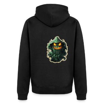 Ghost Lover Cartoon Style Halloween Ghost Spooky - Unisex Premium Bio Zip Hoodie - Schwarz - Hinten - Nico (187cm)
