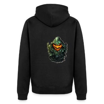 Ghost Lover Cartoon Style Halloween Ghost Spooky - Unisex Premium Bio Zip Hoodie - Schwarz - Hinten - Nico (187cm)