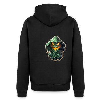 Ghost Lover Cartoon Style Halloween Ghost Spooky - Unisex Premium Bio Zip Hoodie - Schwarz - Hinten - Nico (187cm)