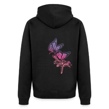 Monarch Butterfly Sketch Graphic Butterfly Lovers - Veste à capuche bio Premium Unisexe - noir - Dos - Nico (187cm)