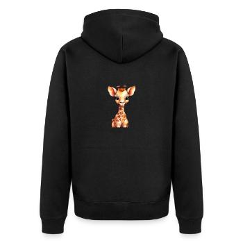 Petite girafe mignonne pour bébés et enfants - Veste à capuche bio Premium Unisexe - noir - Dos - Nico (187cm)