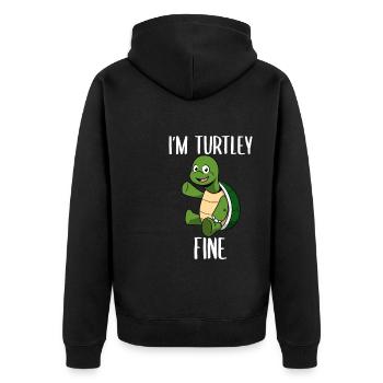 I'm Turtley Fine turtle lovers - Unisex Premium Organic Zip Hoodie - black - Back - Nico (187cm)