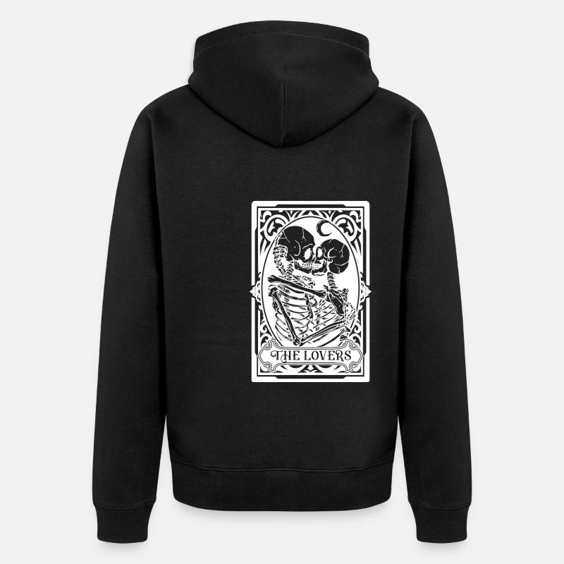 Carte tarot the lovers - Veste à capuche bio Premium Unisexe - noir
