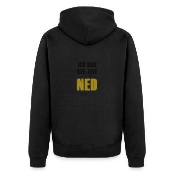 Franconian ich hae kee zeit ned - Unisex Premium Organic Zip Hoodie - black - Back - Nico (187cm)
