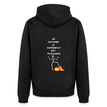 Skelett - My Costume is currently not available - Unisex Premium Bio Zip Hoodie - Schwarz - Hinten - Nico (187cm)