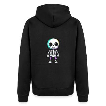 Skelett Halloween Baby - Unisex Premium Bio Zip Hoodie - Schwarz - Hinten - Nico (187cm)