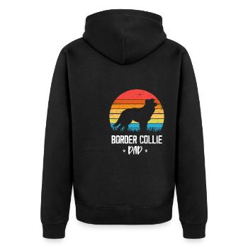 Border Collie - Unisex Premium Bio Zip Hoodie - Schwarz - Hinten - Nico (187cm)