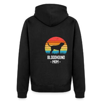 Bloodhound Hund - Unisex Premium Bio Zip Hoodie - Schwarz - Hinten - Nico (187cm)