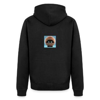 Bonnie Kollektion - Unisex Premium Bio Zip Hoodie - Schwarz - Hinten - Nico (187cm)